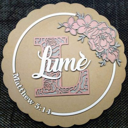 Round Name Sign - Rose